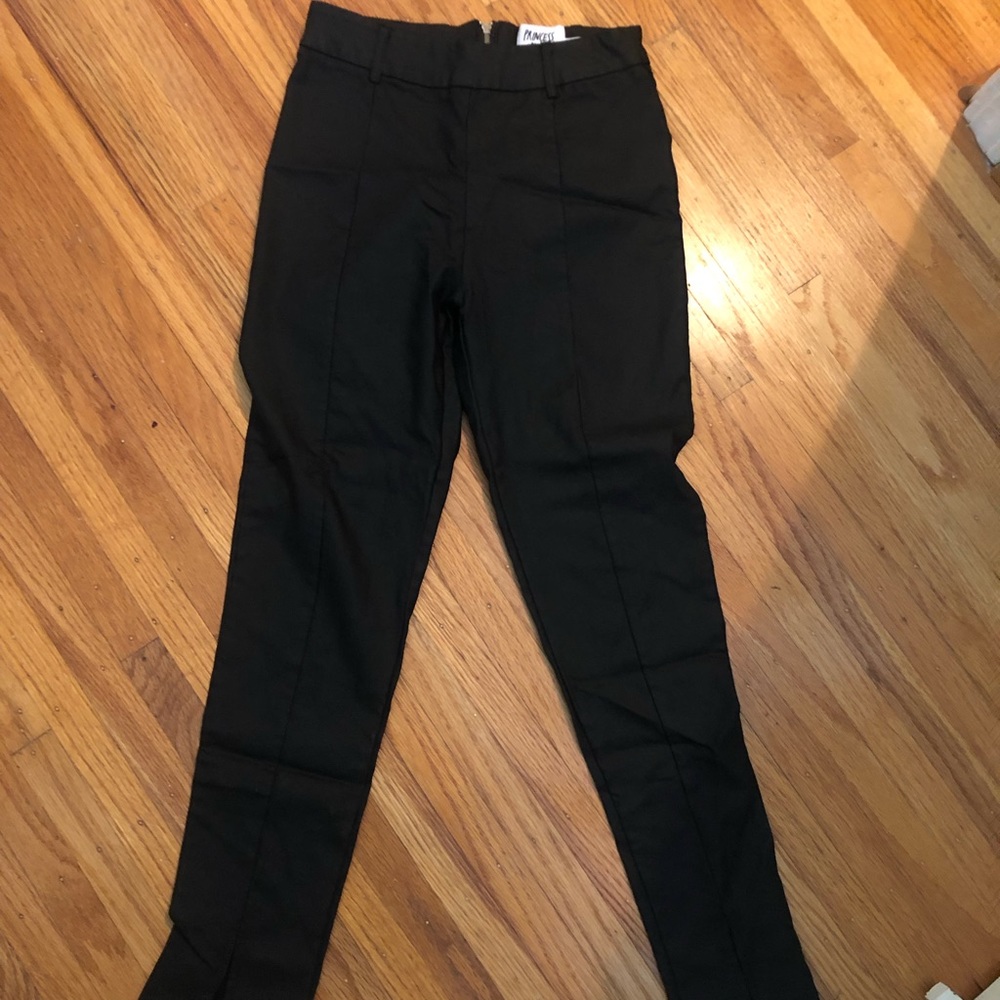 Princess Polly black split hem pants with bodysuit